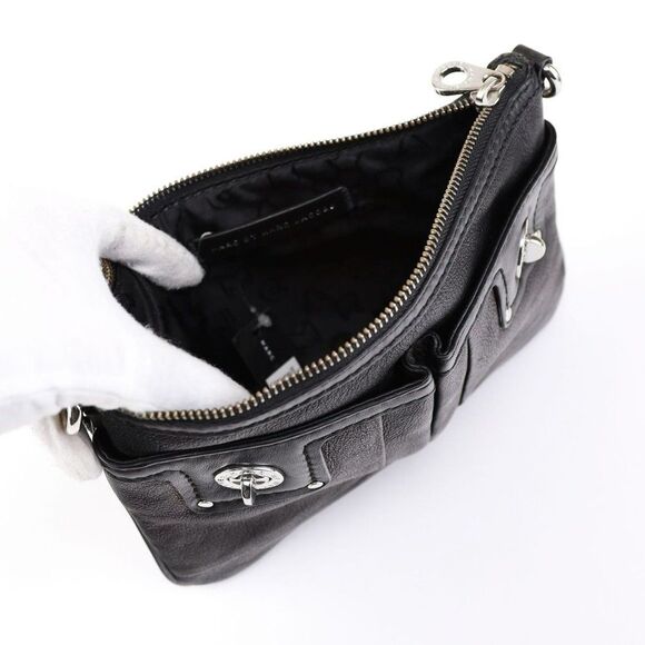 Marc by Marc Jacobs Buffalo Leather Percy Crossbody Bag Black - Picture 9 of 13